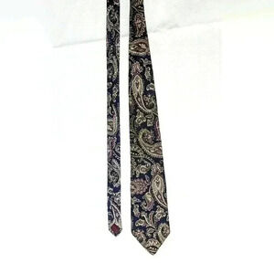 American Traditions Italian silk paisley tie blue maroon